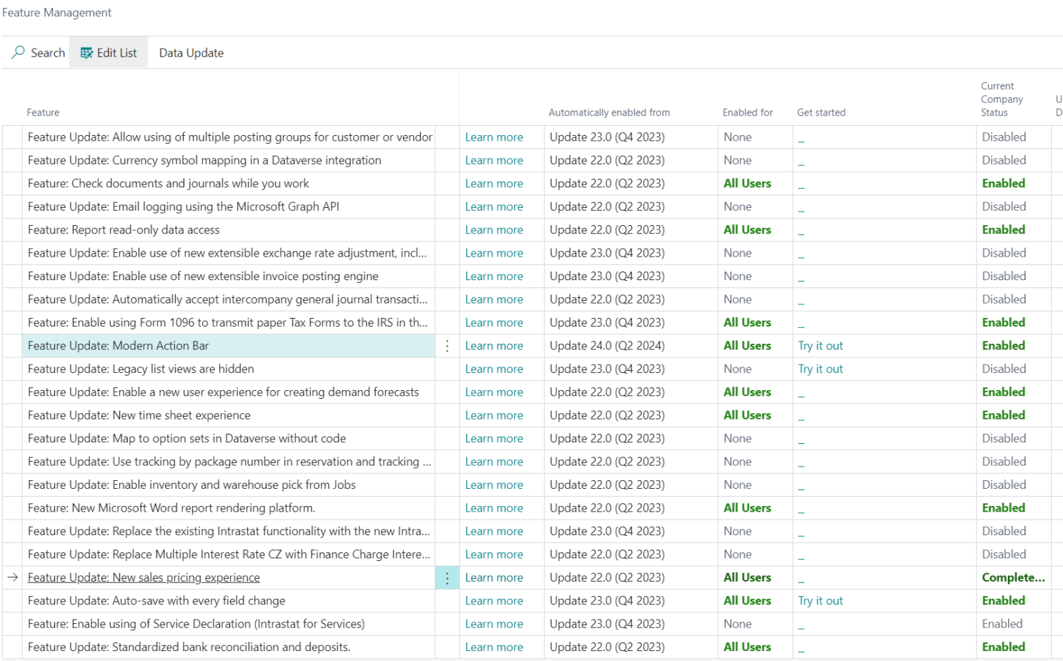 Feature Management